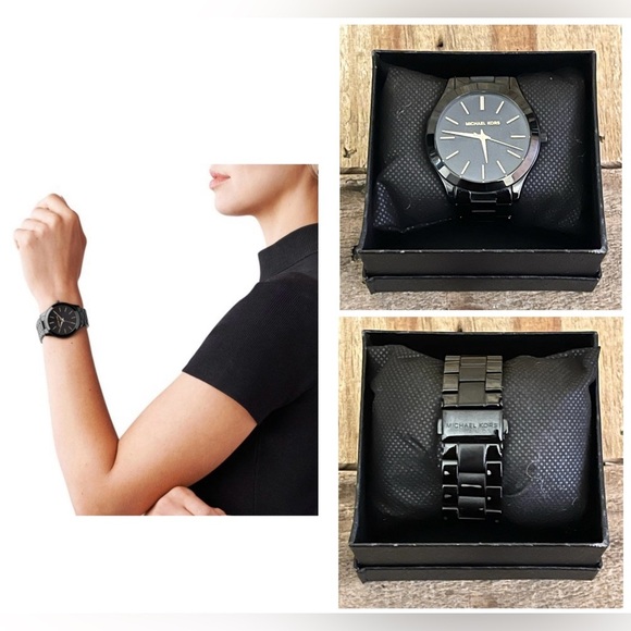 Michael Kors. 5 Piece: Delancy Clutch & Free Watch, Card Case, Twilly & Dust Bag - Picture 13 of 16